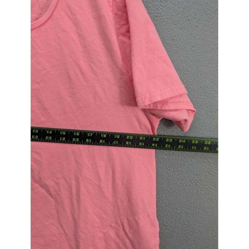 Fresh Produce Womens Short Sleeve Scoop Neck T-Shirt Dress Pink USA Cotton Large